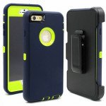 Premium Armor Heavy Duty Case with Clip for iPhone 8 Plus / 7 Plus / 6S Plus / 6 Plus (Navy Blue Green)